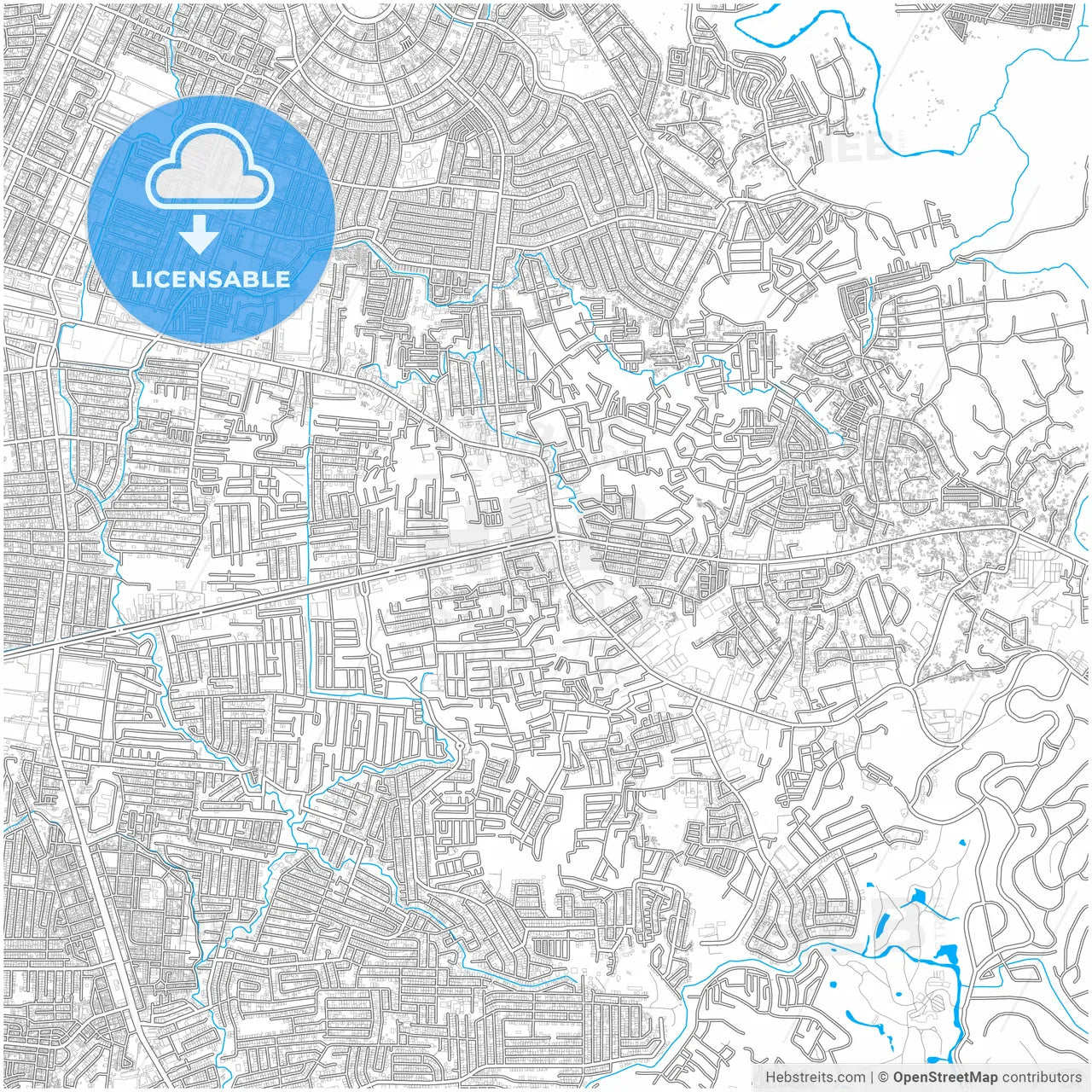 Antipolo, Rizal, Philippines, city map with high resolution roads.