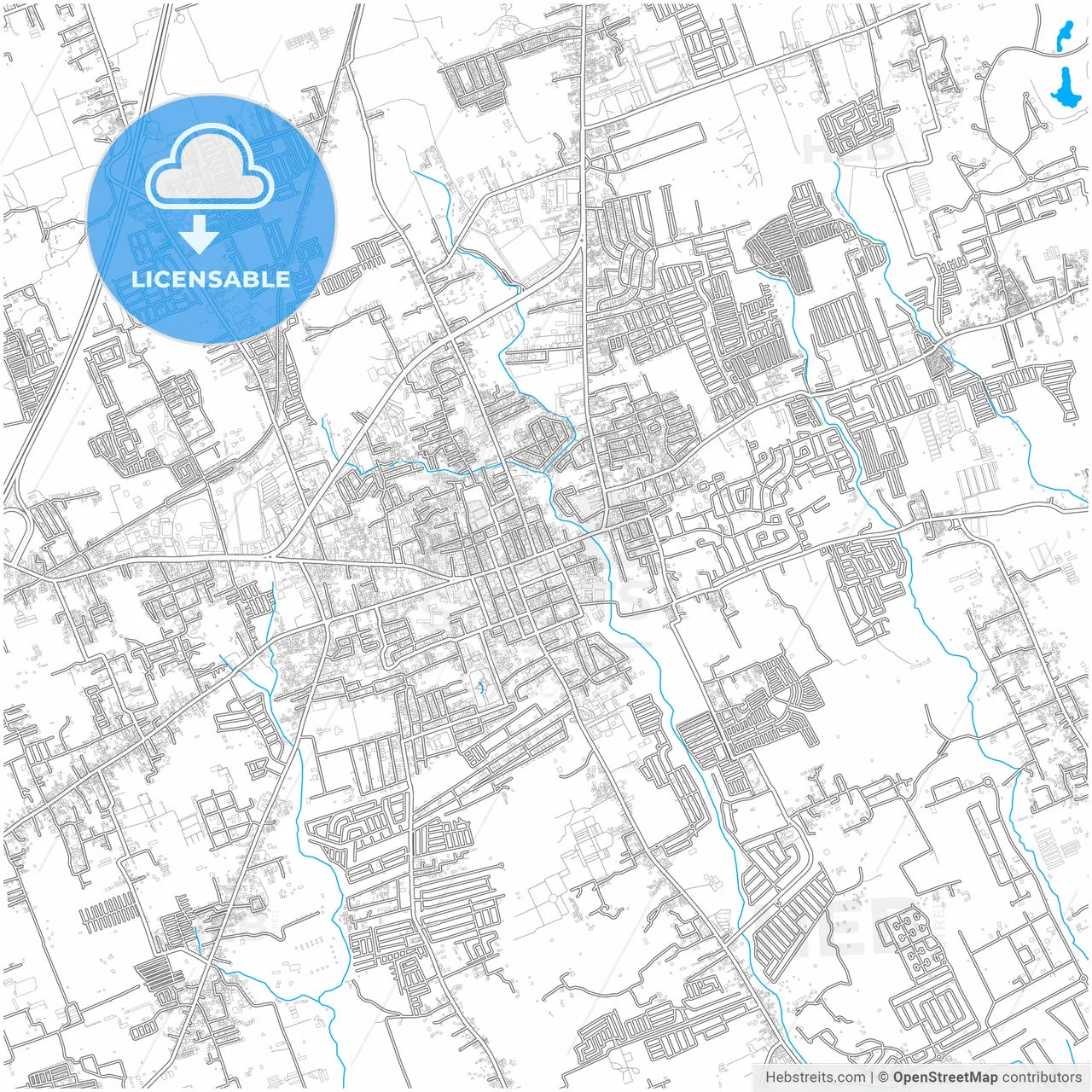 Lipa, Batangas, Philippines, city map with high resolution roads.