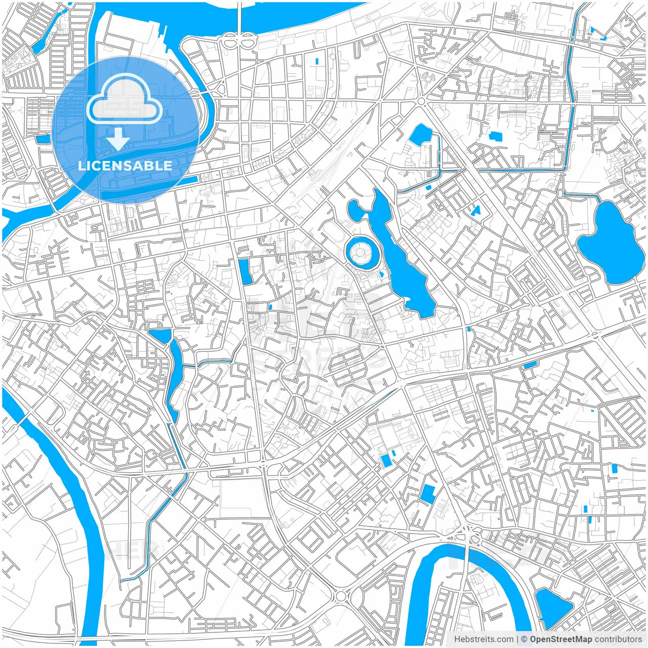 Haiphong, Kiến An, Vietnam, city map with high resolution roads.