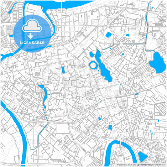 Haiphong, Kiến An, Vietnam, city map with high resolution roads.