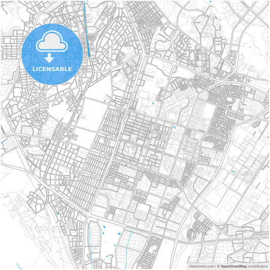 Suwon, Gyeonggi, South Korea, city map with high resolution roads.