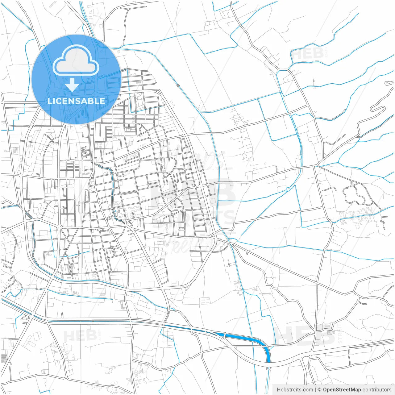 Yuanlin, Changhua, Taiwan, city map with high resolution roads.