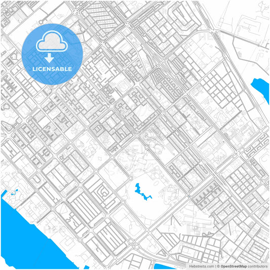 Abu Dhabi  , United Arab Emirates, city map with high resolution roads.
