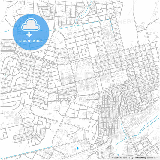 Harare, Zimbabwe, city map with high resolution roads.
