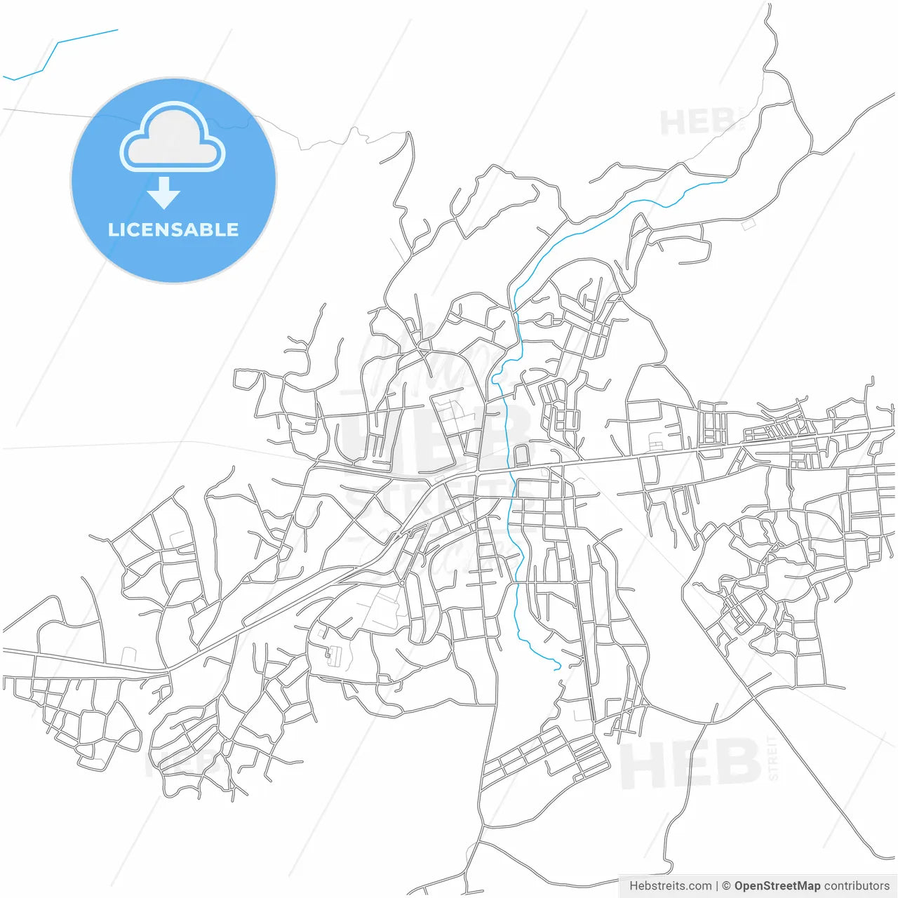 N dalatando, Angola, city map with high resolution roads.