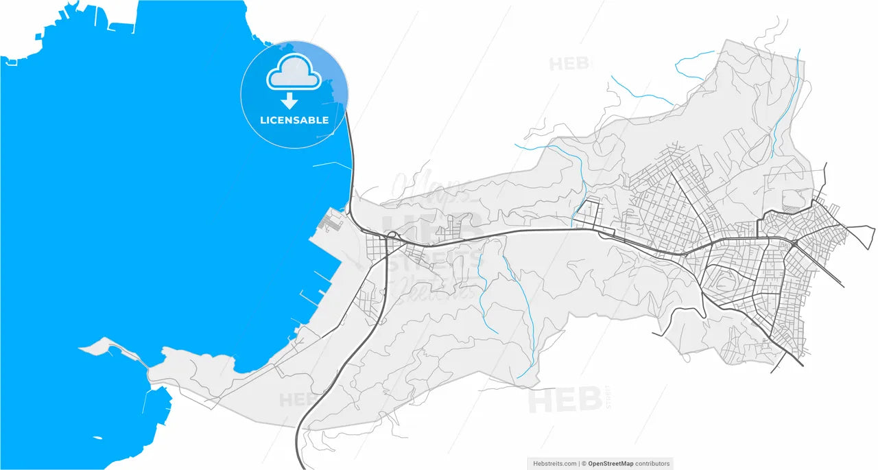 Chaidari, Attica, Greece, high resolution vector map - Instant download PDF and JPG