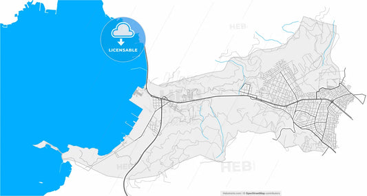 Chaidari, Attica, Greece, high resolution vector map - Instant download PDF and JPG