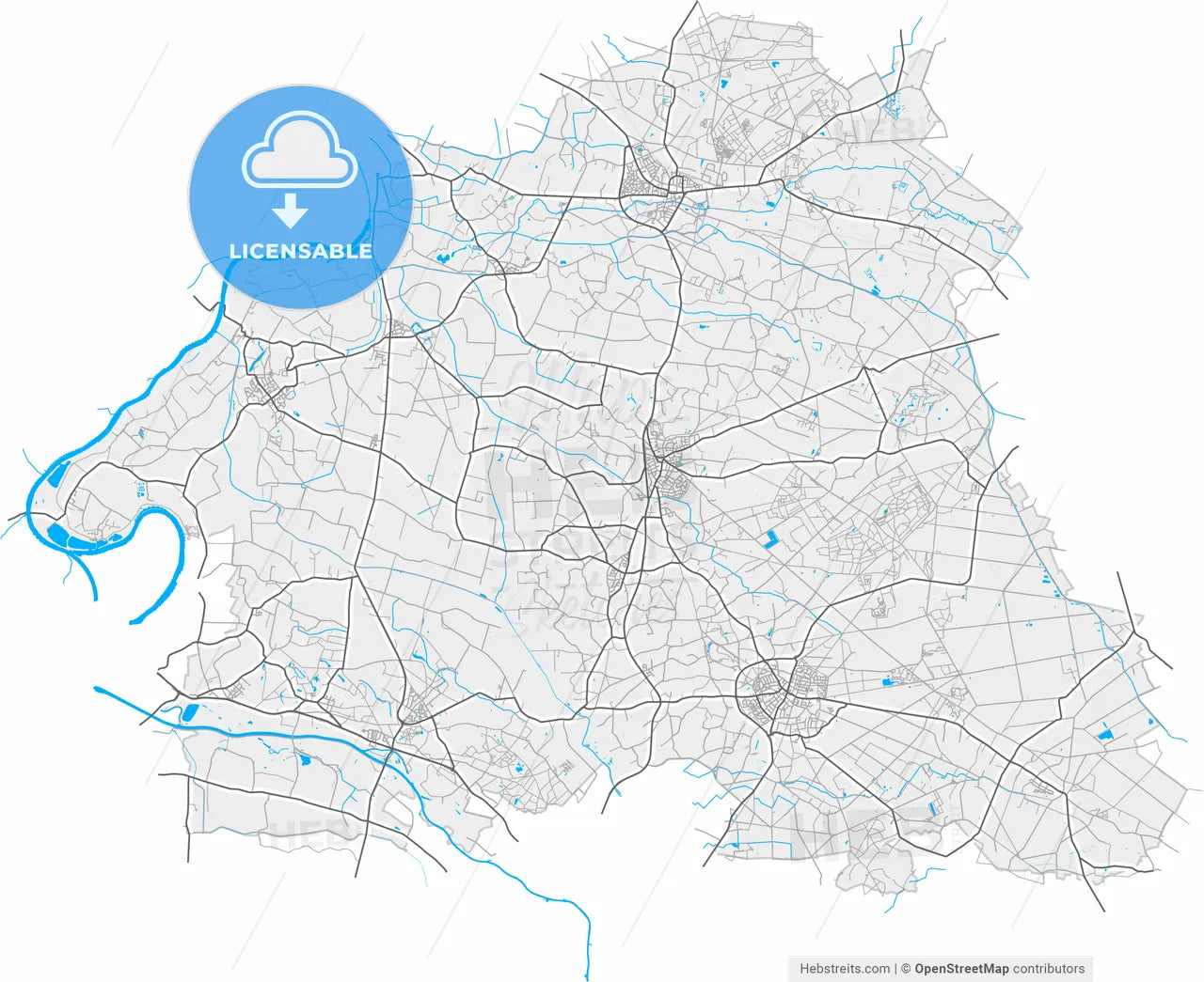 Bronckhorst, Gelderland, Netherlands, high resolution vector map - Instant download PDF and JPG