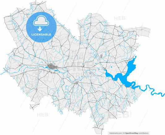 Bismil, Diyarbakır, Turkey, high resolution vector map - Instant download PDF and JPG