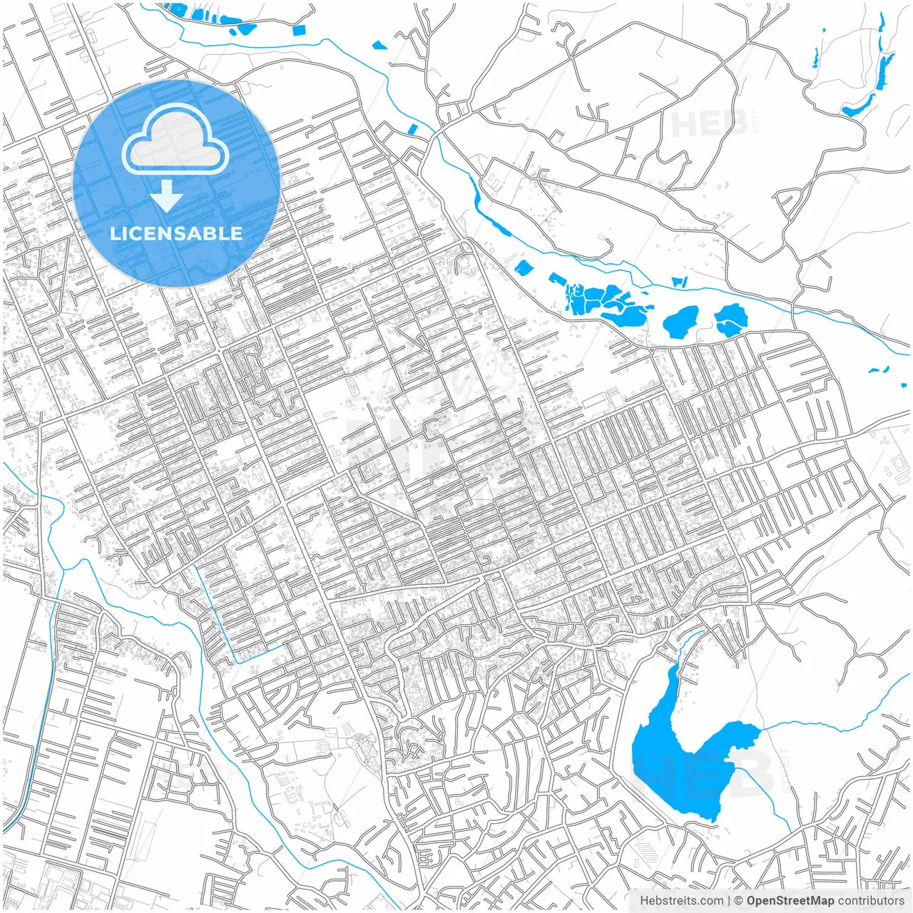 Kamëz, Albania, city map with high resolution roads.