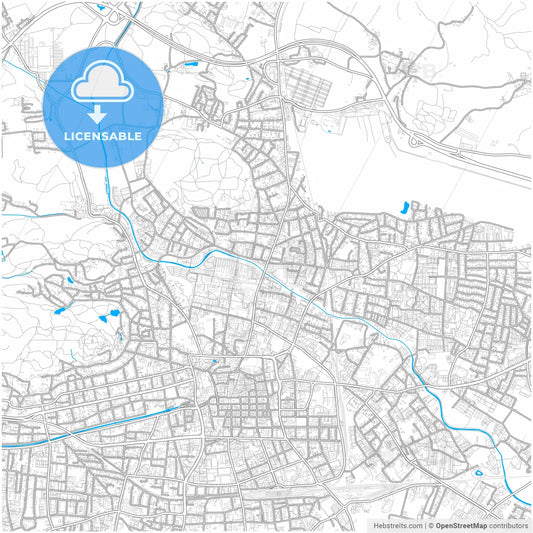 Klagenfurt, Carinthia, Austria, city map with high resolution roads.