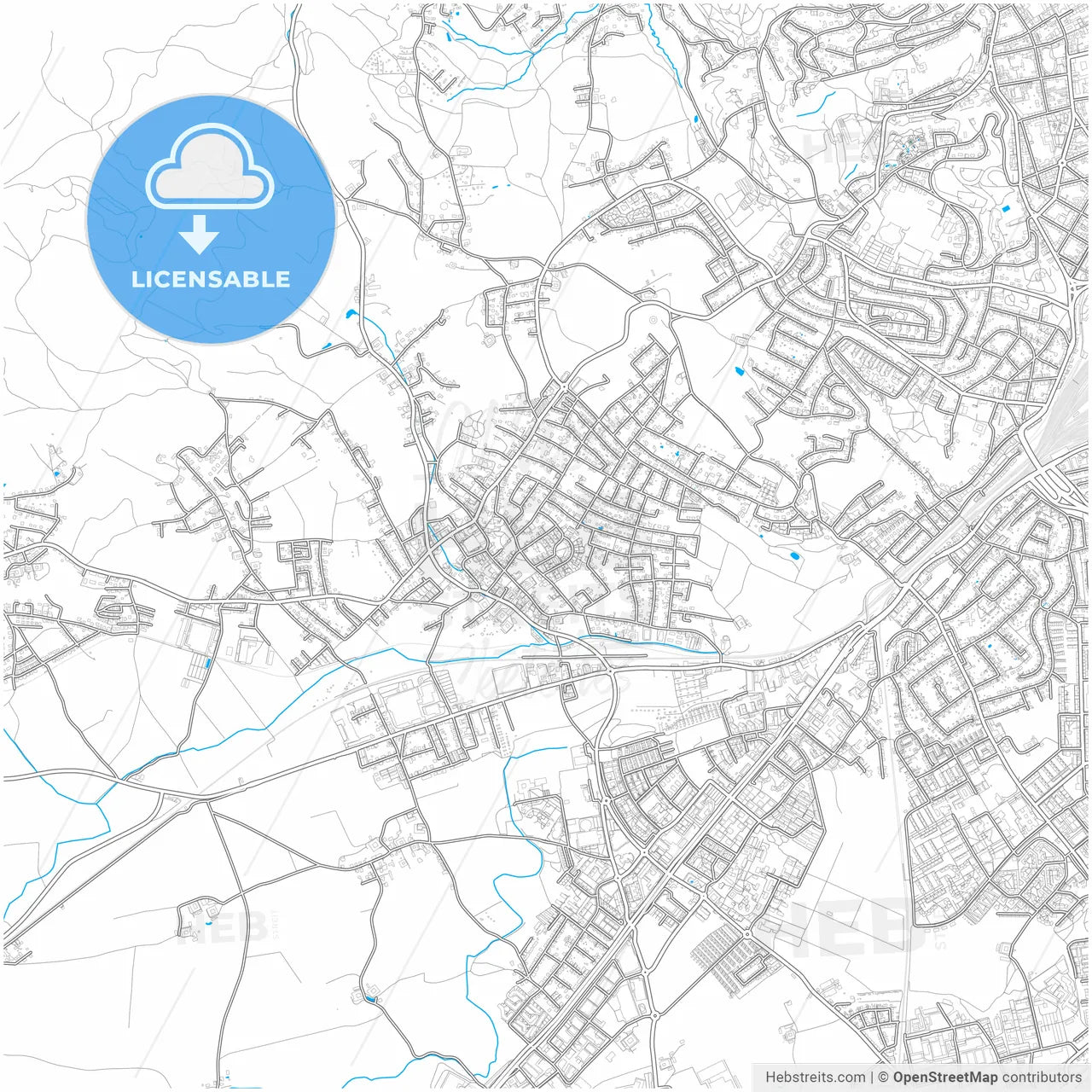 Leonding, Upper Austria, Austria, city map with high resolution roads.