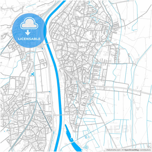 Lustenau, Vorarlberg, Austria, city map with high resolution roads.