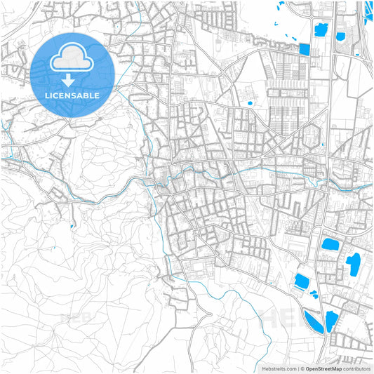 Mödling, Lower Austria, Austria, city map with high resolution roads.