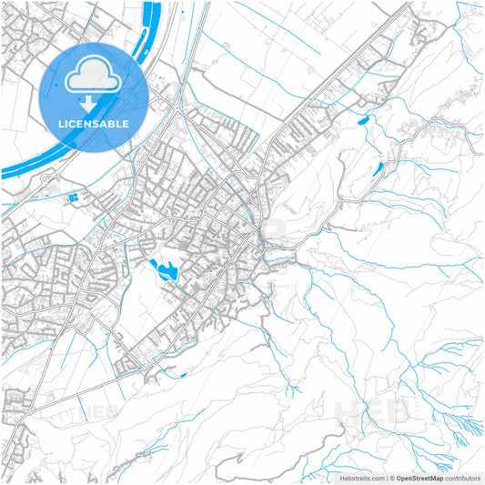 Hohenems, Vorarlberg, Austria, city map with high resolution roads.