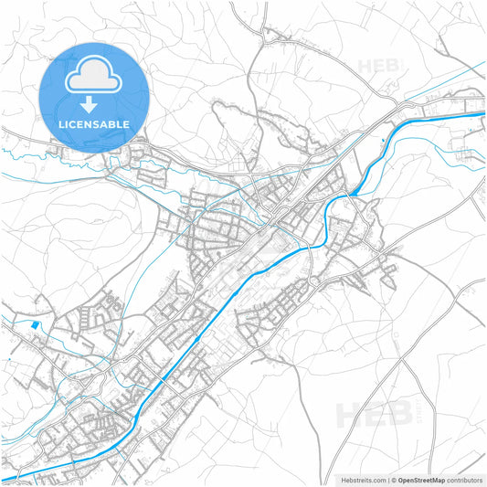 Ternitz, Lower Austria, Austria, city map with high resolution roads.