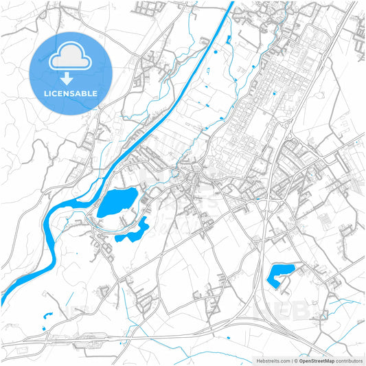 Wals-Siezenheim, Salzburg, Austria, city map with high resolution roads.