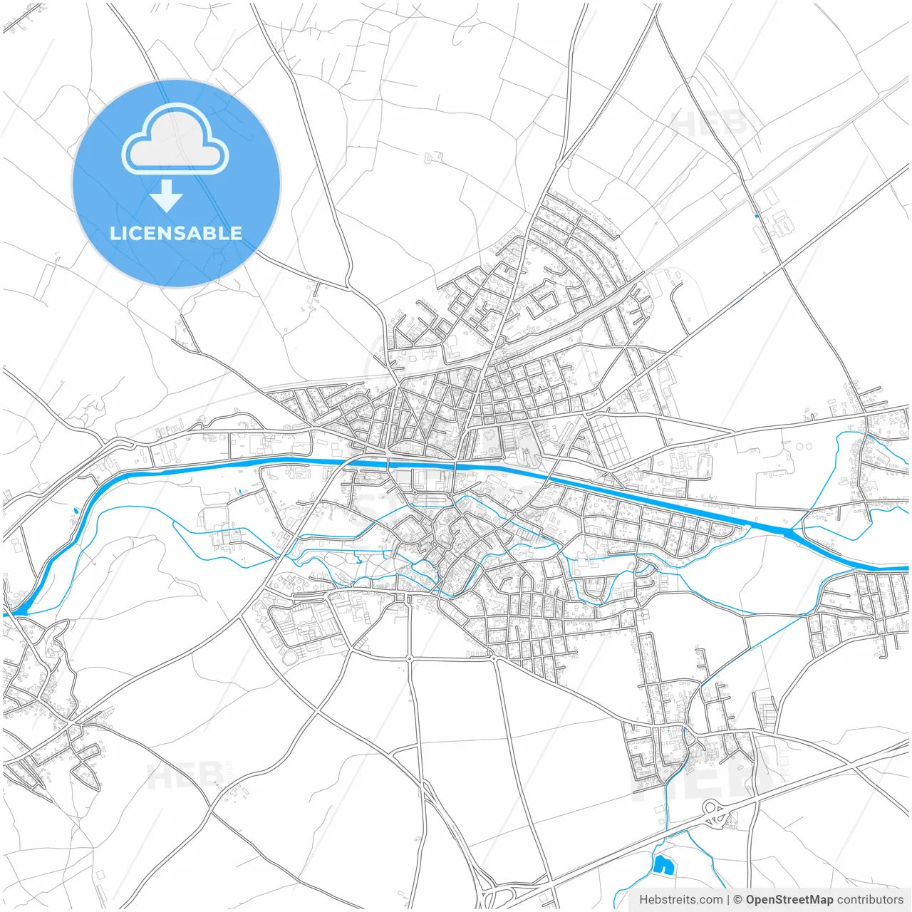 Neunkirchen, Lower Austria, Austria, city map with high resolution roads.