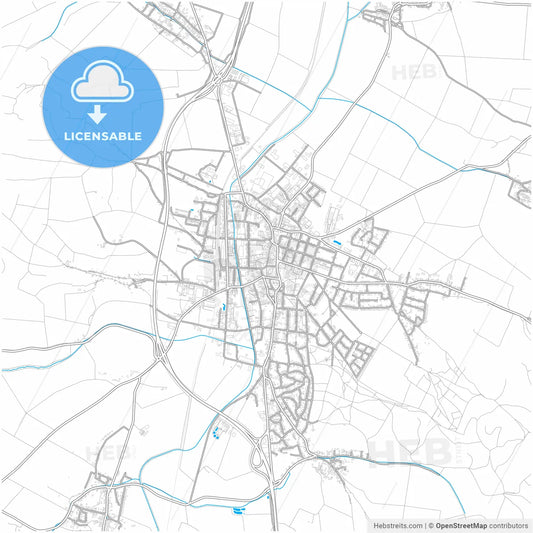 Hollabrunn, Lower Austria, Austria, city map with high resolution roads.