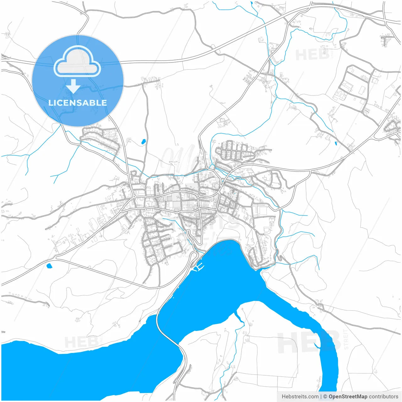 Völkermarkt, Carinthia, Austria, city map with high resolution roads.