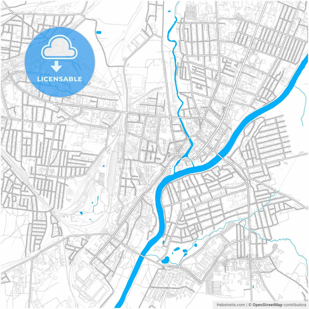 Orsha, Voblasć, Belarus, city map with high resolution roads.