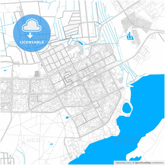 Salihorsk, Rajon, Belarus, city map with high resolution roads.