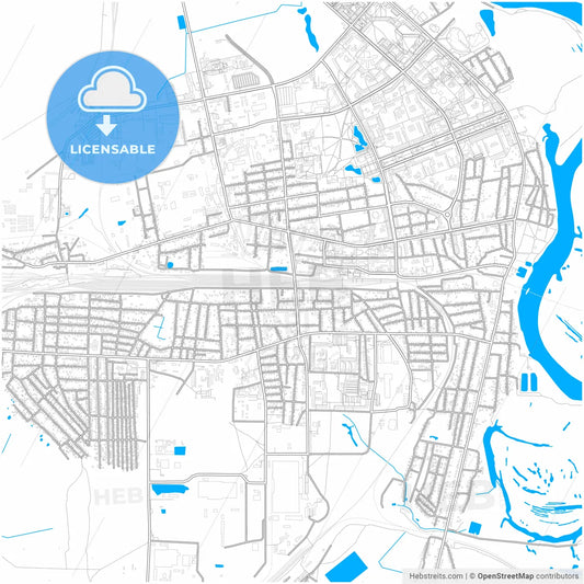 Zhlobin, Rajon, Belarus, city map with high resolution roads.