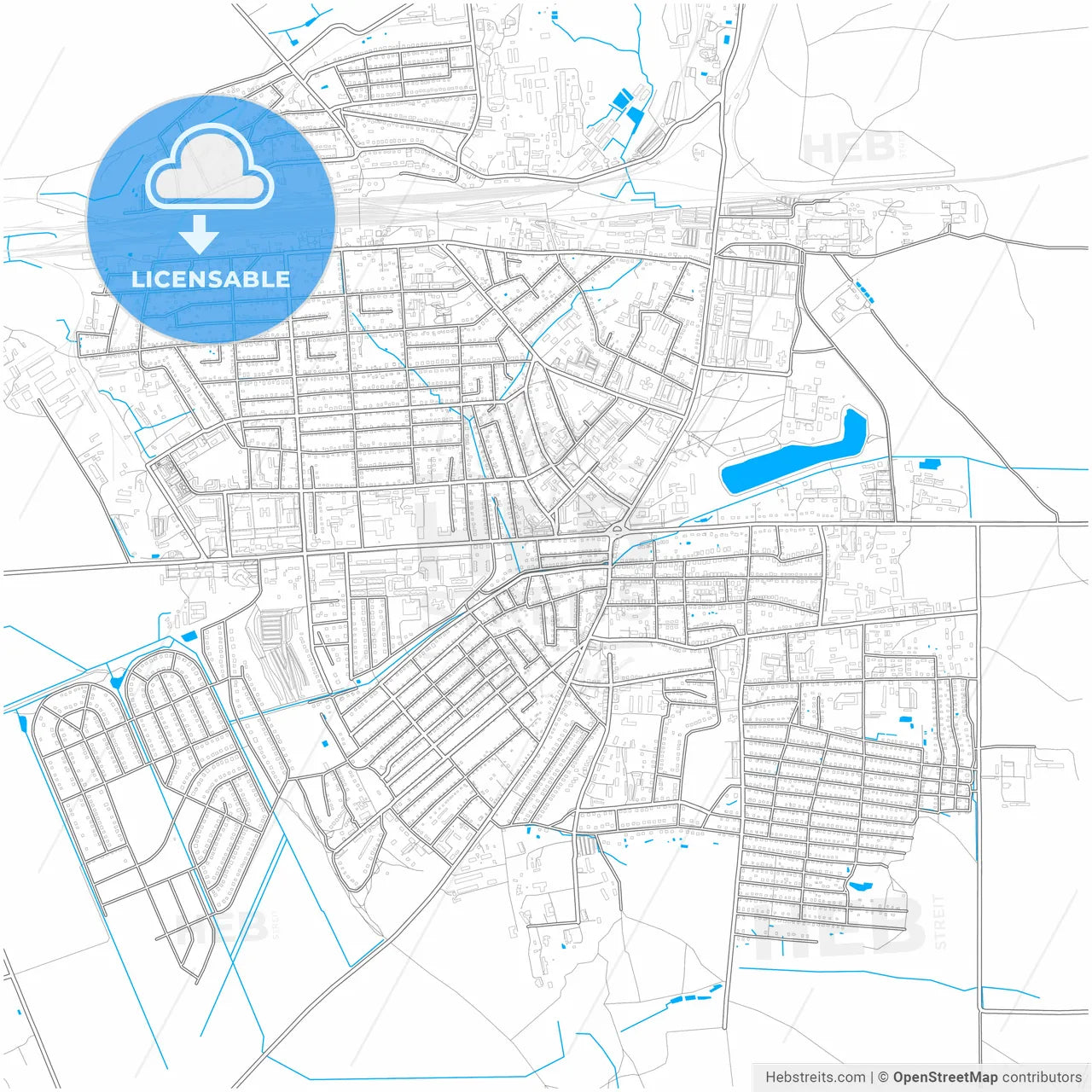 Kalinkavichy, Rajon, Belarus, city map with high resolution roads.