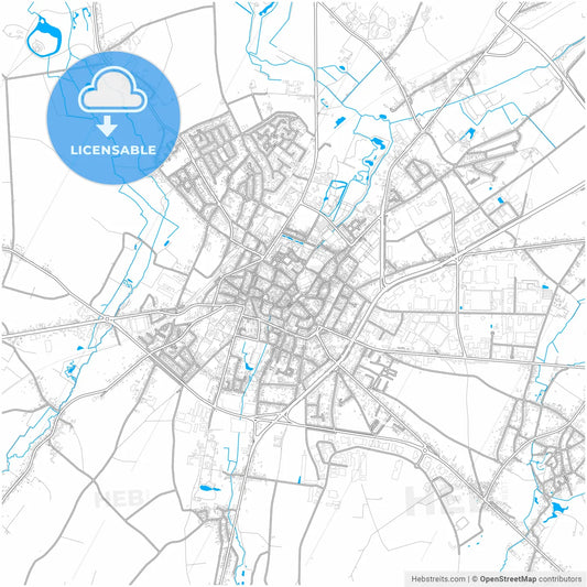Sint-Truiden, Limburg, Belgium, city map with high resolution roads.