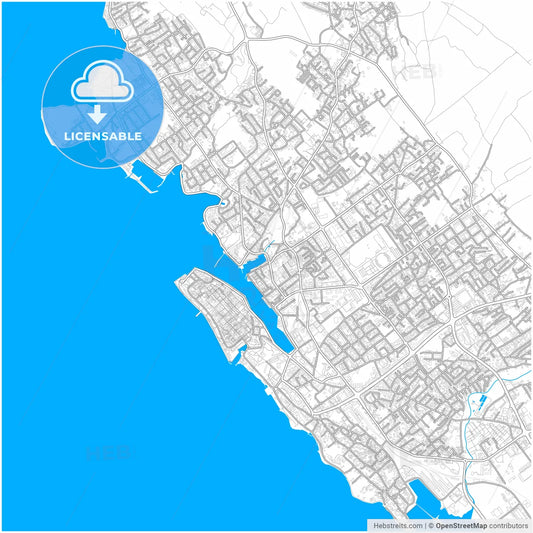 Zadar, Croatia, city map with high resolution roads.