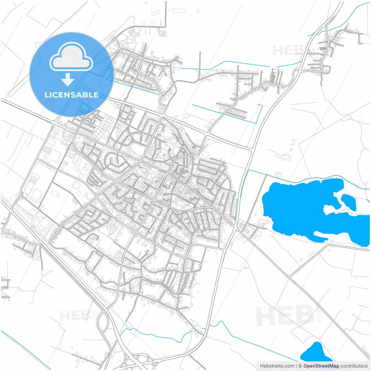 Velika Gorica, Croatia, city map with high resolution roads.
