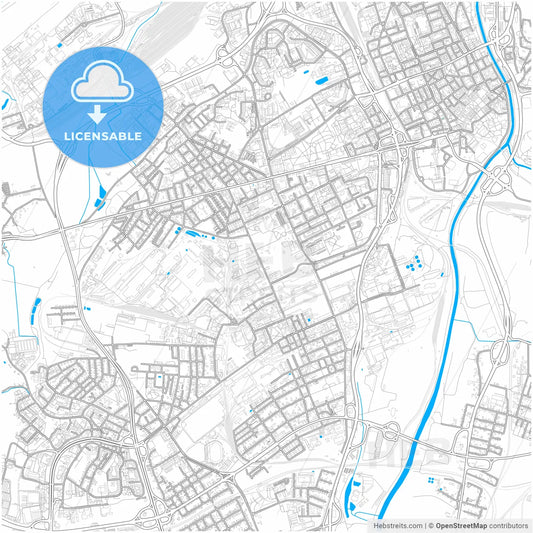 Ostrava, Czechia, city map with high resolution roads.