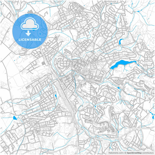 Liberec, Czechia, city map with high resolution roads.