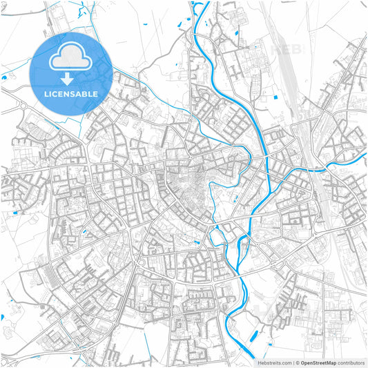 Olomouc, Czechia, city map with high resolution roads.