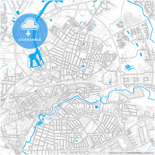 Odense Municipality, Denmark, city map with high resolution roads.