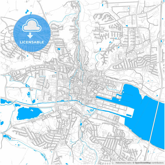 Vejle Municipality, Denmark, city map with high resolution roads.