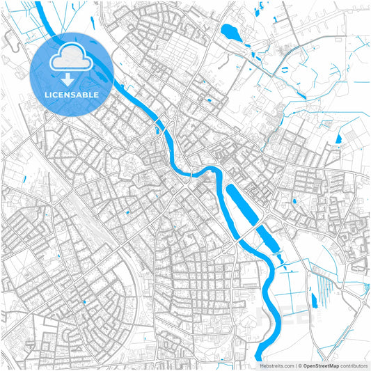 Tartu, Tartu, Estonia, city map with high resolution roads.