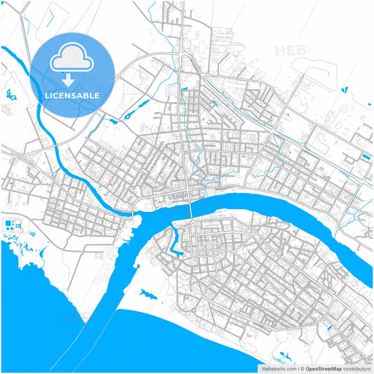Pärnu, Pärnu, Estonia, city map with high resolution roads.