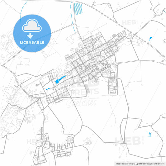 Kohtla-Järve, Ida-Viru, Estonia, city map with high resolution roads.