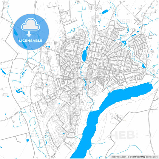 Viljandi, Viljandi, Estonia, city map with high resolution roads.