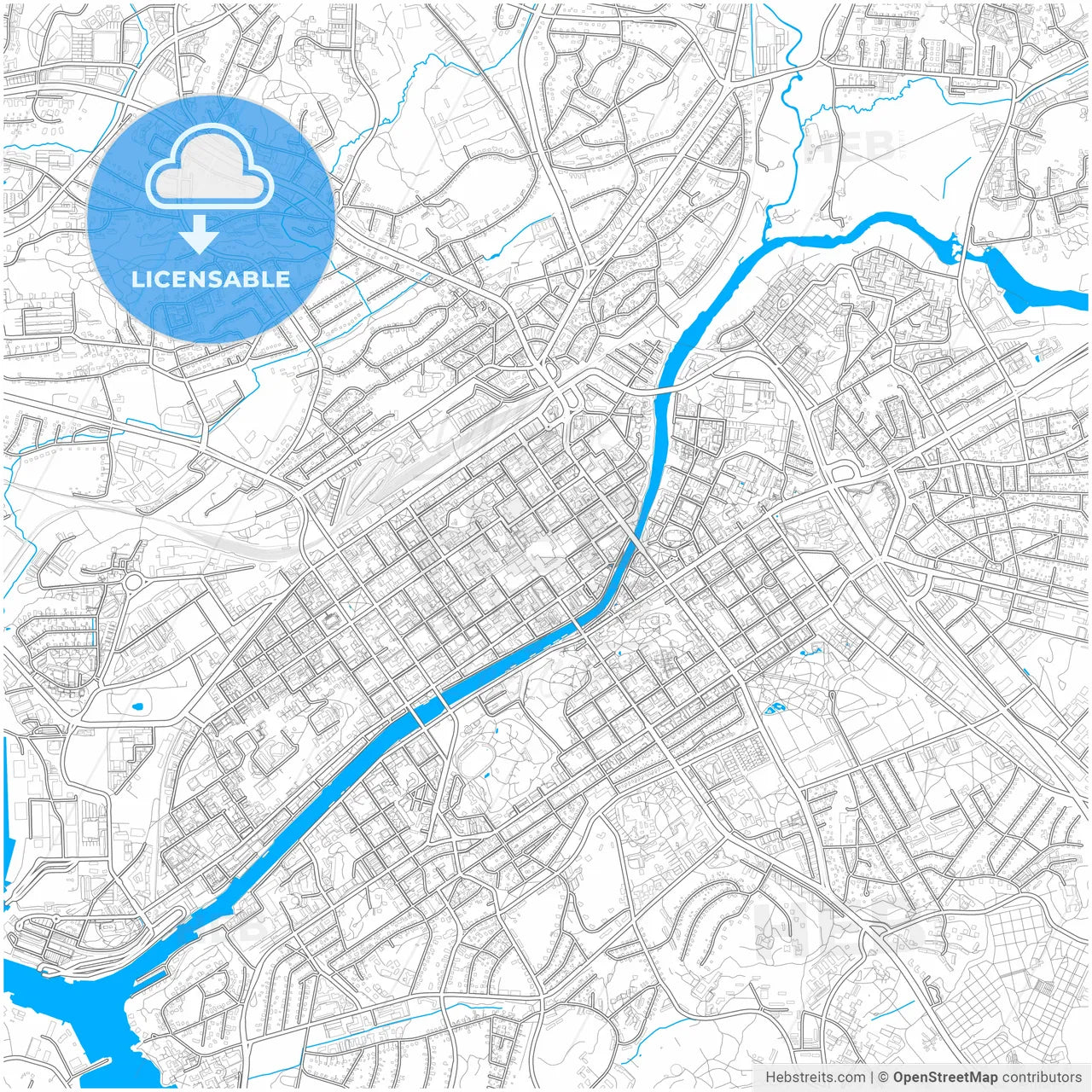 Turku, Turku, Finland, city map with high resolution roads.