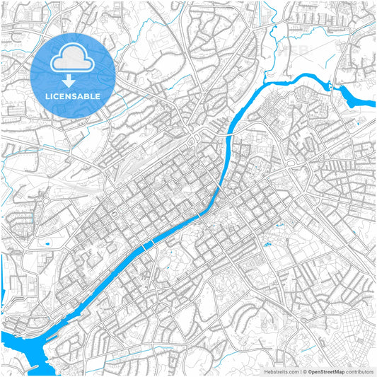 Turku, Turku, Finland, city map with high resolution roads.