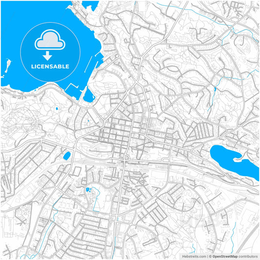 Lahti, Finland, city map with high resolution roads.