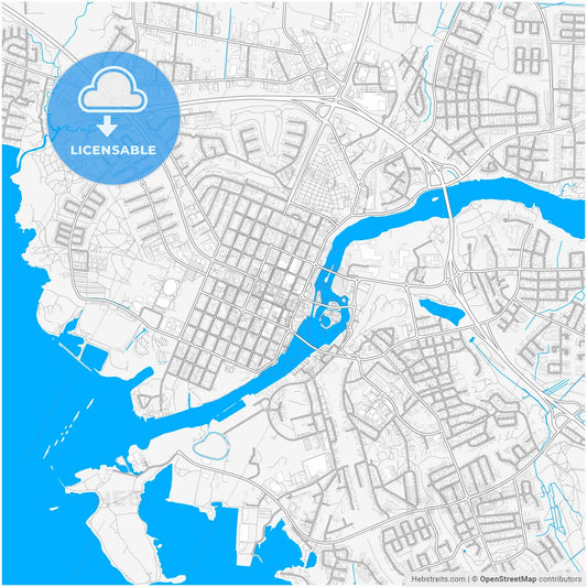 Joensuu, Finland, city map with high resolution roads.