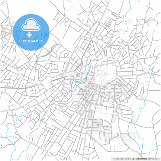 Zugdidi, Samegrelo-Zemo Svaneti, Georgia, city map with high resolution roads.