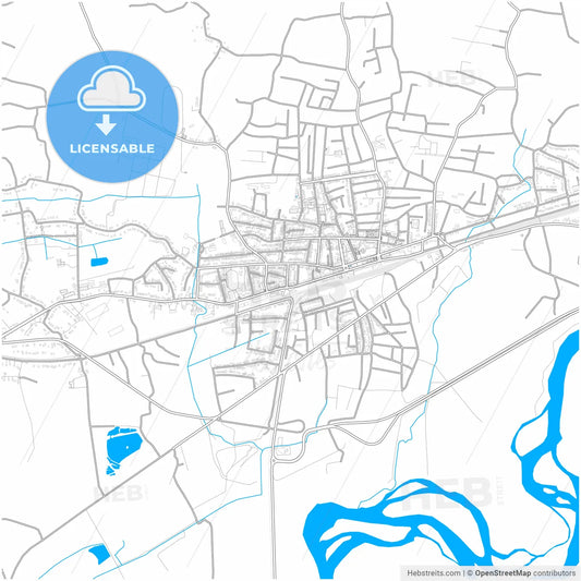 Samtredia, Imereti, Georgia, city map with high resolution roads.