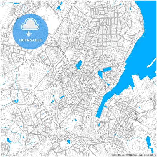 Kiel, Schleswig-Holstein, Germany, city map with high resolution roads.