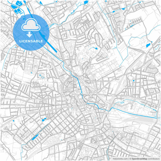 Osnabruck, Lower Saxony, Germany, city map with high resolution roads.