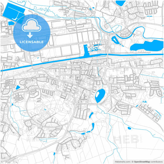 Wolfsburg, Lower Saxony, Germany, city map with high resolution roads.