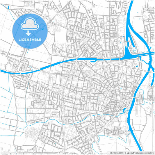 Minden, North Rhine-Westphalia, Germany, city map with high resolution roads.